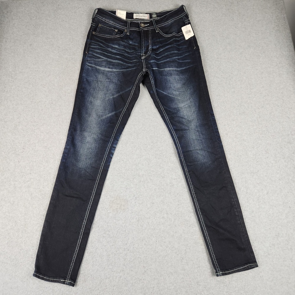 Departwest Trouper Skinny Jeans Mens 30R Blue Denim Whiskered Low Rise Slim Fit‎